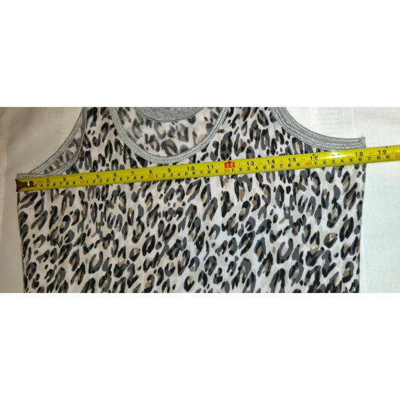 Karen Neuburger Leopard Print Tank Sz L Live Love Lounge Soft Racer Back Large - Picture 7 of 11
